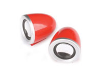 COMPUTER GEAR : Portable USB 2pc speaker system [RED]